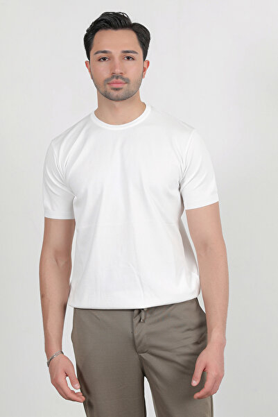 JB John Borners تي شيرت رجالي منسوج أساسي برقبة دائرية وأكمام قصيرة باللون ال...