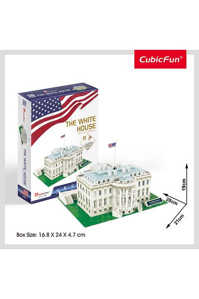 Cubic Fun - Puzzle 3D Casa Albă (NIVEL MEDIU 64 PIESE)