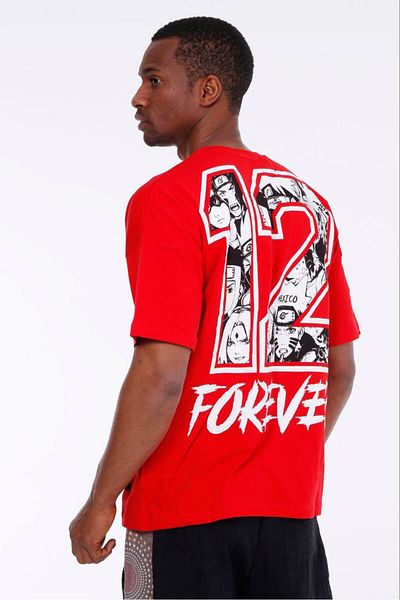 SUPERBLUE Crew Neck Anime Digital Printed Men's T-Shirt