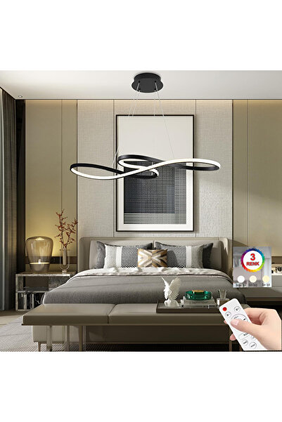 İstanbul Avize İstanbul Avize Nota Siyah Kumandalı Lüx Led Modern Ledli Avize