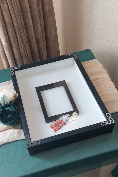Verda Çerçeve 30x40 Cm Ledli Beyaz Fotoğraf Bölümlü Tasarım Gül Kutusu Anı Çe...