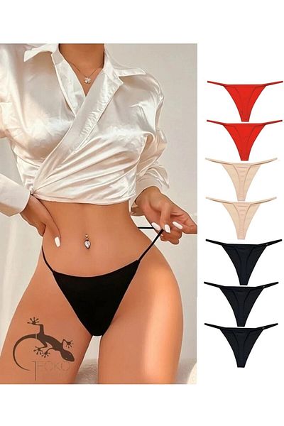 yokyokcollection Στριγκ String Γυναικείο Σχοινί Ελαστικό Εσώρουχο 7 Τεμάχια