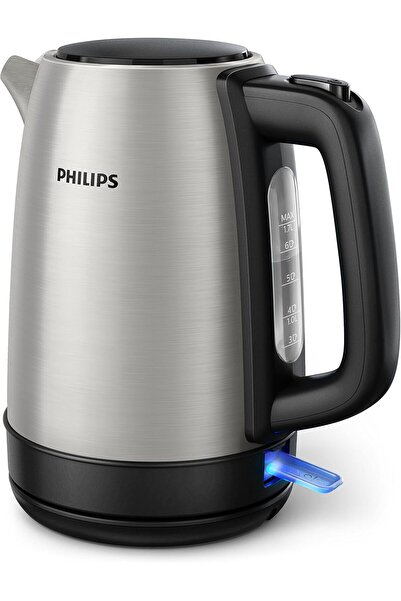 Philips , New Daily Metal Kettle, 1.7 Liters Capacity, 2200 Watts, Silver/Black, HD9350/92