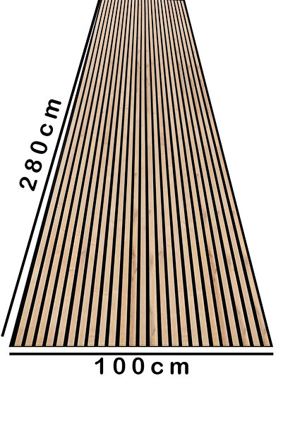 Genel Markalar Mdf Ahşap Akustik Duvar Paneli 100x280-Meşe-(