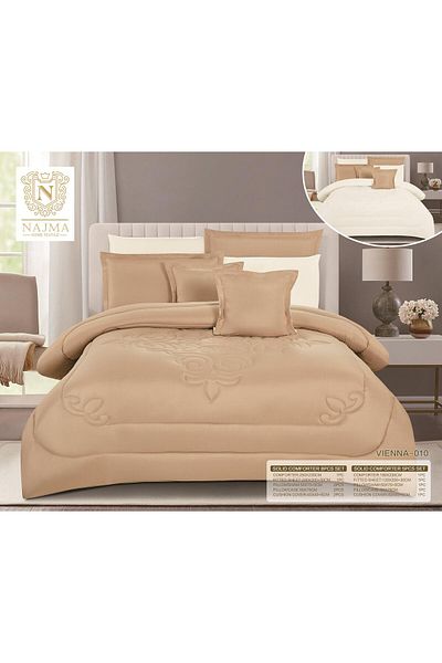 Gerenic Plain double-sided microfiber summer bedspread, cool fabric, 8 pieces, quilt size 230 x 250 cm