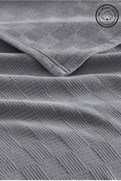 VESSİNOHOME Pike Single 100% Cotton Small Checkerboard Patterned Bedspread Hotel Type Luxury Pike White