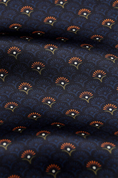 Bursa İpek Ανδρικό μεταξωτό κασκόλ με πορτοκαλί σχέδιο