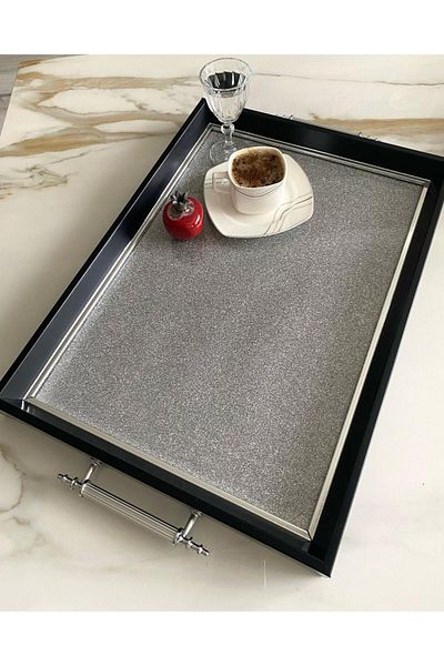 Mirsa Global Glitter Tea Tray, Luxury Tea Tray, Presentation Tray