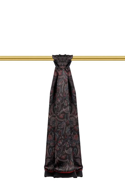 Bursa İpek Black Patterned Men's Silk Cashew