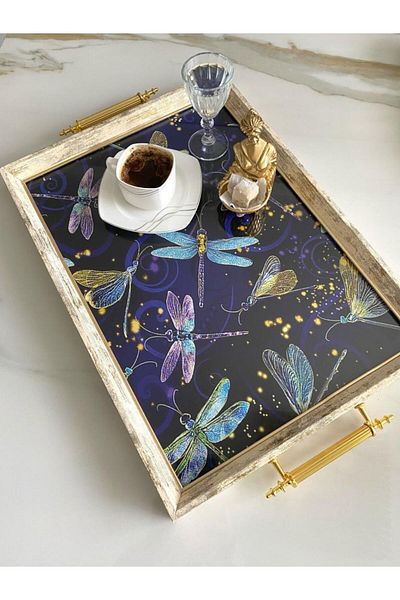 Mirsa Global Patterned Tea Tray, Luxury Tea Tray, Presentation Tray