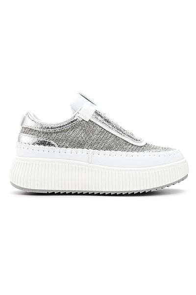 Tmall Pantofi sport pentru femei, material textil, D1326, argintii