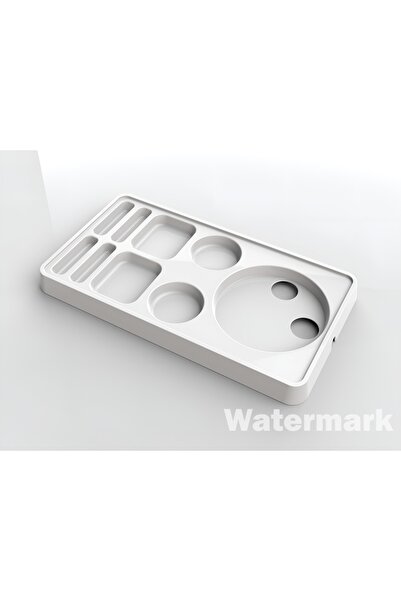 moldsan Presentation Tray-Hotel Type Professional Catering Tray/Tea-Coffee-Sugar/Cup Compartment 10Pcs White