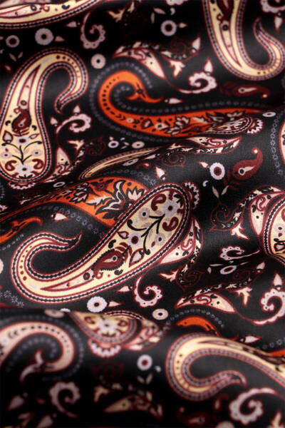 Bursa İpek Ανδρικό μεταξωτό κασκόλ με μοτίβο Tan