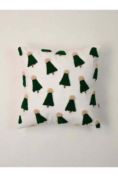 Galia Tasarım Christmas Pine Tree Punch Throw Pillow Case