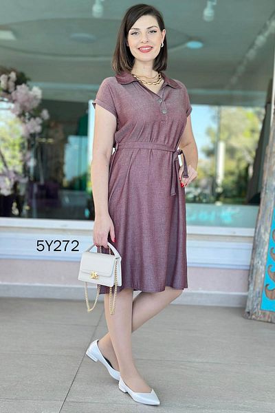 İnce Topuk Polo Neck Modal Fabric Dress 5Y272