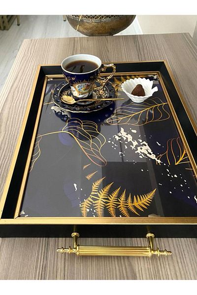 Mirsa Global Patterned Tea Tray, Luxury Tea Tray, Presentation Tray