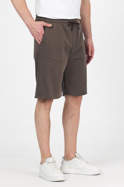 DAMGA JEANS Ανδρικό ελαστικό μέσης Loose Leg Basic καφέ φαρδύ σορτς