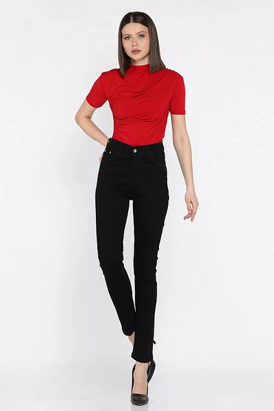GÜLSELİ Black High Waist Women's Jean Jeans