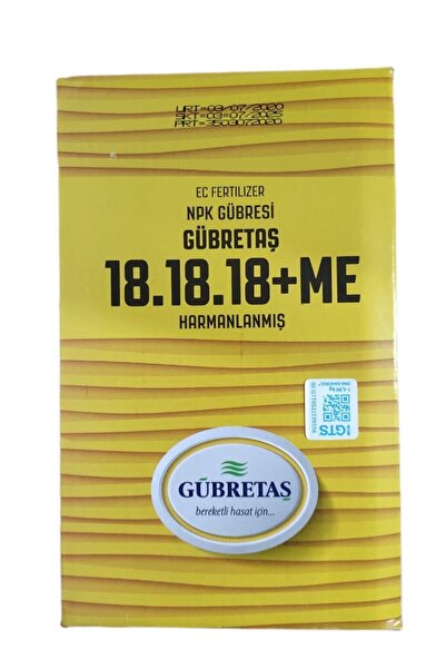 GÜBRETAŞ 18-18-18 Mikro Elementli Azot Fosfor Potasyum Ağaç Bitki Meyve Sebze Çiçek Npk Gübresi 1 Kg