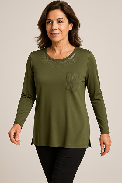 detay örme Annelere Garantili Merserize Bluz