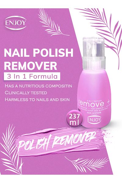 Enjoy Non-Acetone Nail Polish Remover 237ML – Gentle, Vitamin-Enriched, Salon-Quality
