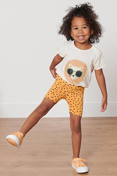 Tchibo Kids Girl 2 Piece All Over Print Basic Shorts, Green