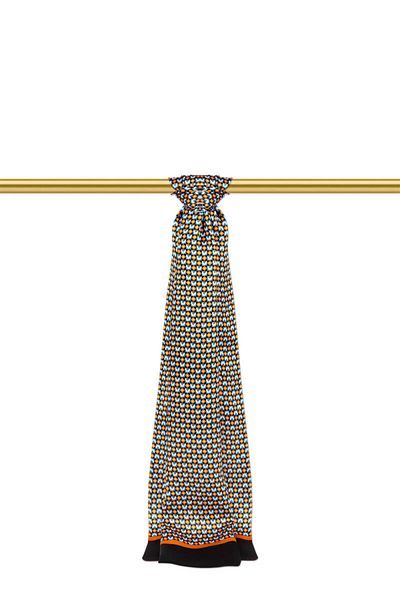 Bursa İpek Turquoise Patterned Men's Silk Kaşkol