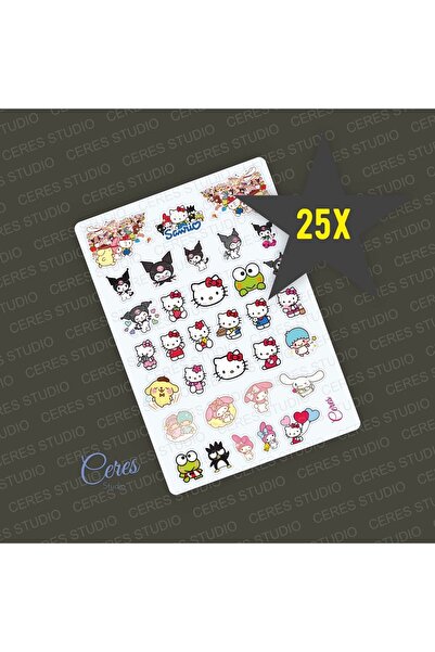 Ceres Studio 25 Sayfa SANRIO Hello Kitty Kuromi Sticker - (Kırtasiyeler ve Öz...