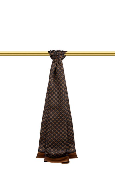 Bursa İpek Brown Patterned Men's Silk Cashew