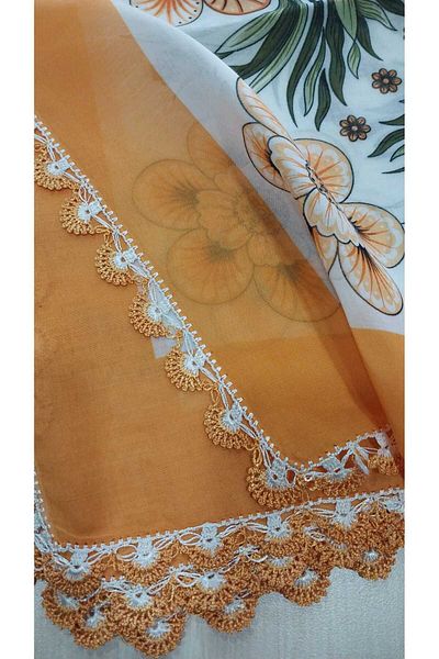 Papatyam Handcrafted Crochet Embroidered Writing/Crochet Writing/Vintage/Dowry Yemeni/100X100/Polyester