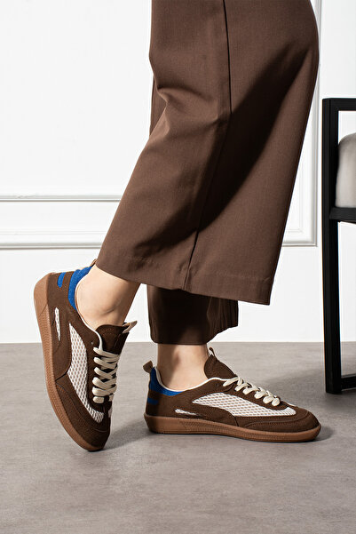 DESPİNA Καφέ Suede Detailed Mesh Unisex Casual αθλητικά παπούτσια – Άνετο και μοντέρνο σχέδιο
