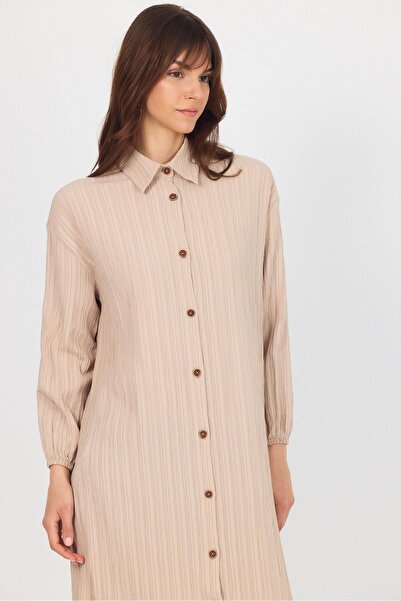 Rays Μακρύ χιτώνα με ελαστικό μανίκι με κουμπιά βιζόν 4507A