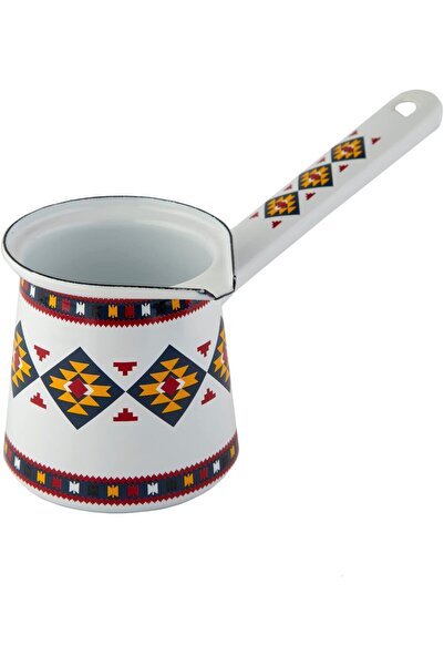 ALSAIF decorated coffee warmer without lid, size 11 cm, white and black