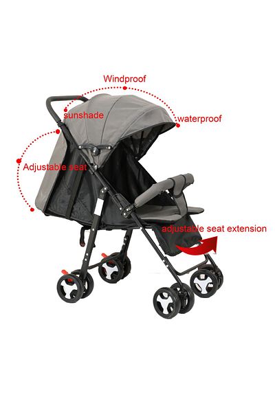 molody – Foldable Baby Carrier with Ergonomic Straps – Grey