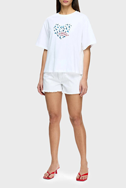 LES BENJAMINS Tricou imprimat 100% bumbac, croi boxy, cu decolteu rotund T SHİRT LB25SSUNLFUTS