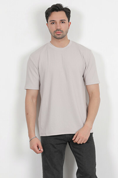 JB John Borners Ανδρικό μπλουζάκι με κοντό μανίκι με λαιμόκοψη γκρι - 2767