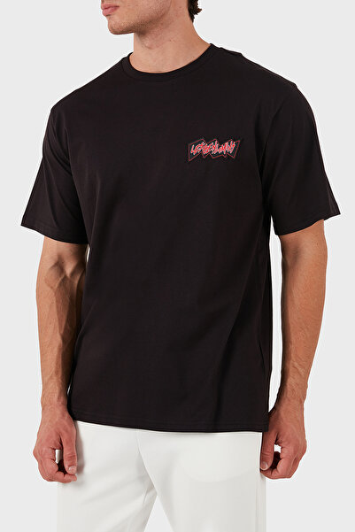 LES BENJAMINS Βαμβακερό λογότυπο Oversize Fit Crew T-shirt Ανδρικό T SHIRT LB24FWEAPMUTS