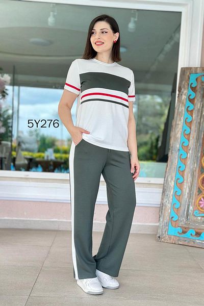İnce Topuk Striped Modal Fabric Suit 5Y276
