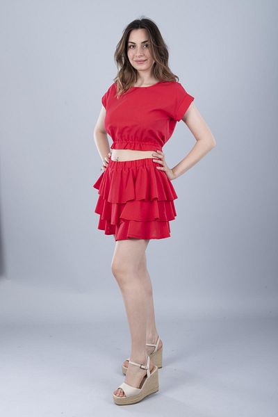 Bonitas Beachwear Cotton Skirt Red