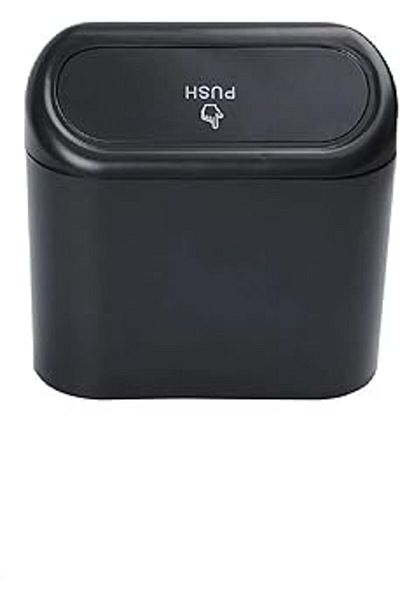 NZM TİCARET Luti Concept Car Trash Can Black Portable In-Car Portable Lid Organizer Accessory Car Trash