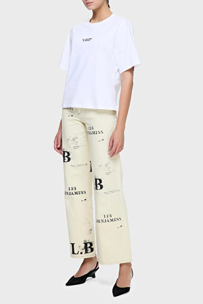 LES BENJAMINS Μπλούζα Regular Fit με εκτύπωση μπροστά και πίσω, 100% βαμβάκι T SHIRT LB25SSUNLFUTS