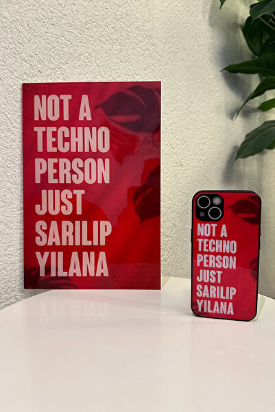 mooodcase iPhone 13 Uyumlu Just Sarılıp Yılana Desenli Telefon Kılıfı ve PleksiGlass Dekor Tablosu