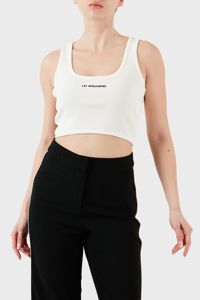 LES BENJAMINS Βαμβακερό λεπτό γιακά με λογότυπο Top TOP LBNOOSESSFUTN