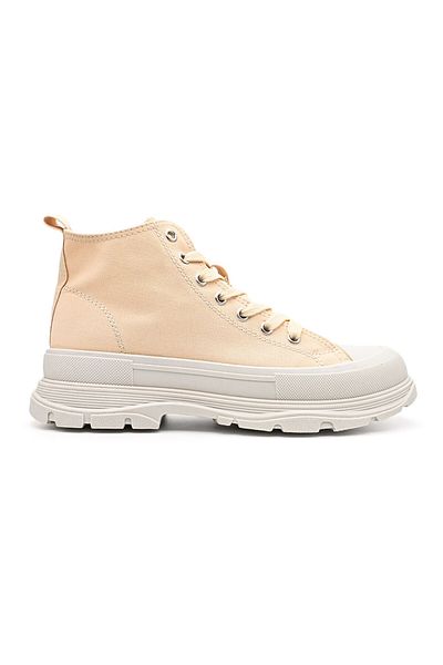 Tmall Women's High Top Sports Shoes, textile Material, d1361, beige