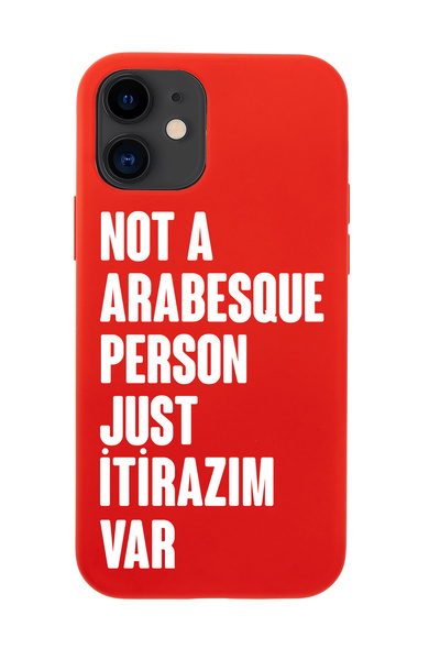 mooodcase iPhone 12 / 12 Pro Uyumlu Not Arabesque Person Just İtirazım Var Desenli Telefon Kılıfı