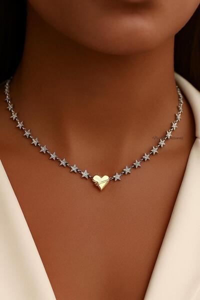 neslyaccessories Stella Kalp Kolye – Rodyum Kaplama Yıldız Serisi