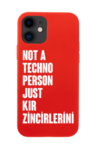 mooodcase iPhone 12 / 12 Pro Uyumlu Not Techno Person Just Kır Zincirlerini Desenli Telefon Kılıfı