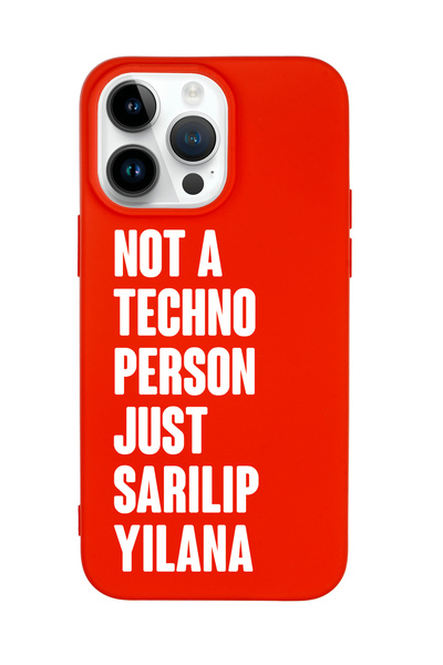 mooodcase iPhone 14 Pro Max Uyumlu Not Techno Person Just Sarılıp Yılana Desenli Telefon Kılıfı