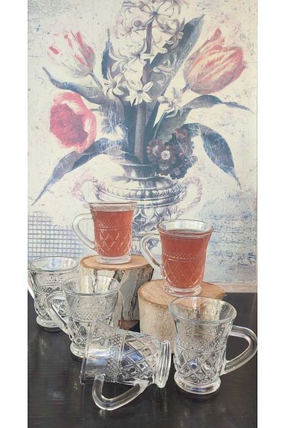 ORTAKÖY CENNETİ 6 Ad Glass Tea Coffee Glass Stylish Design Imported 100 Cc Volume 8 cm Height 6.5 cm Mouth Measurement