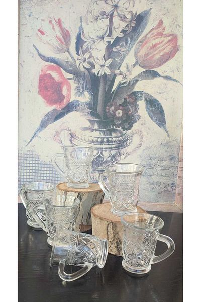 ORTAKÖY CENNETİ 6 Ad Glass Tea Coffee Glass Stylish Design Imported 100 Cc Volume 8 cm Height 6.5 cm Mouth Measurement